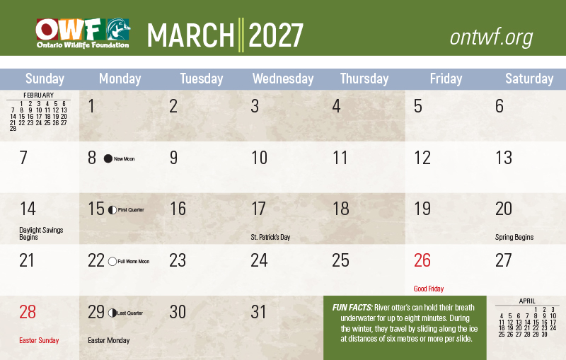 2027 OWF Calendar